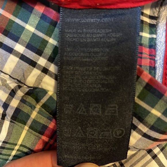 Tommy Hilfiger Classic Chino Shorts Men Size 42 Flat Front Plaid Red Green Blue - Picture 5 of 10